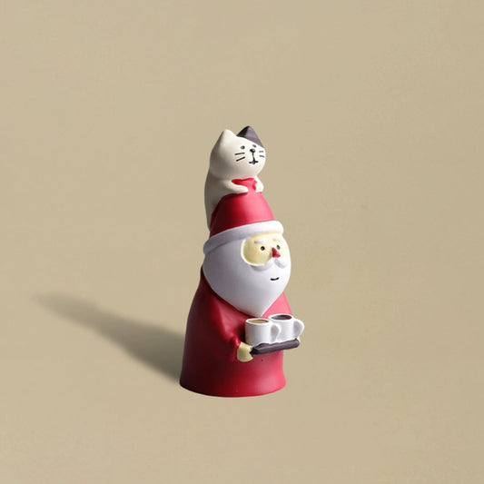 Cat Sitting on Santa Claus Hat Christmas- Ornament