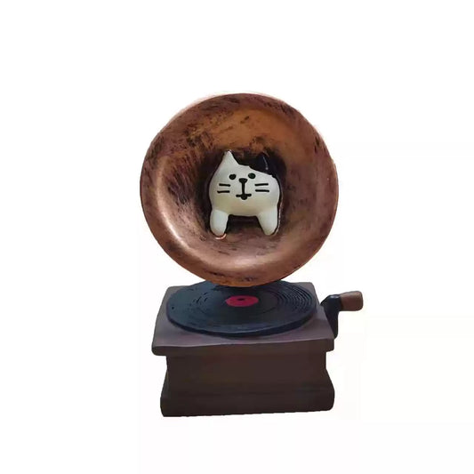 Desktop Ornament - Gramophone Cat