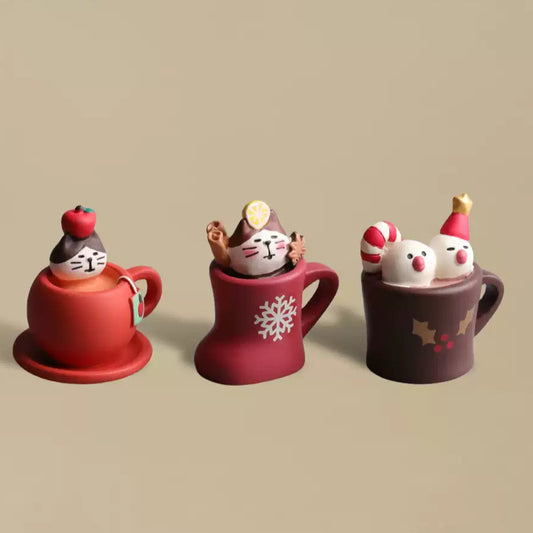 Three-piece Christmas-themed mug set
