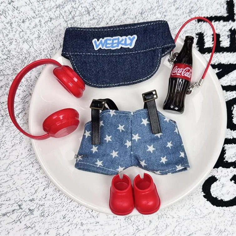 Labubu dressed in a fun outfit with a cola surprise theme