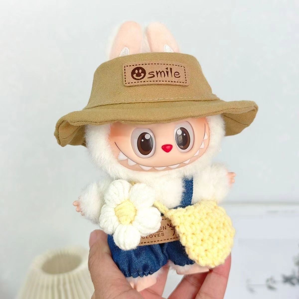 Labubu in a summer-themed outfit with flowers