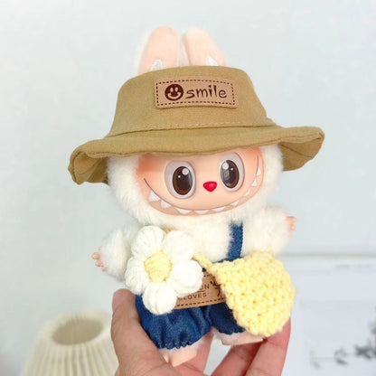 Labubu in a summer-themed outfit with flowers