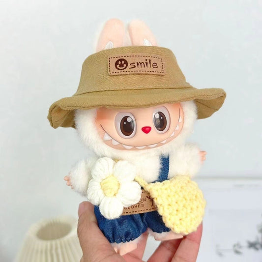 Labubu in a summer-themed outfit with flowers